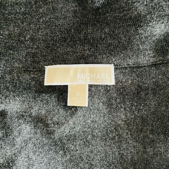 Women’s Dress MICHAEL KORS Turtle Neck Sweater Dress Grey Shoulder Zip Dress - Picture 10 of 10